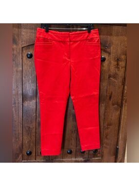 LOFT Bold Coral Red Capris, Size 12P